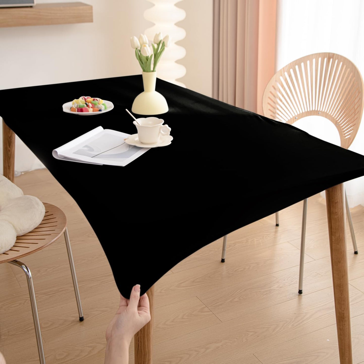 Waterproof Polyester Elastic Fitted Tablecloth