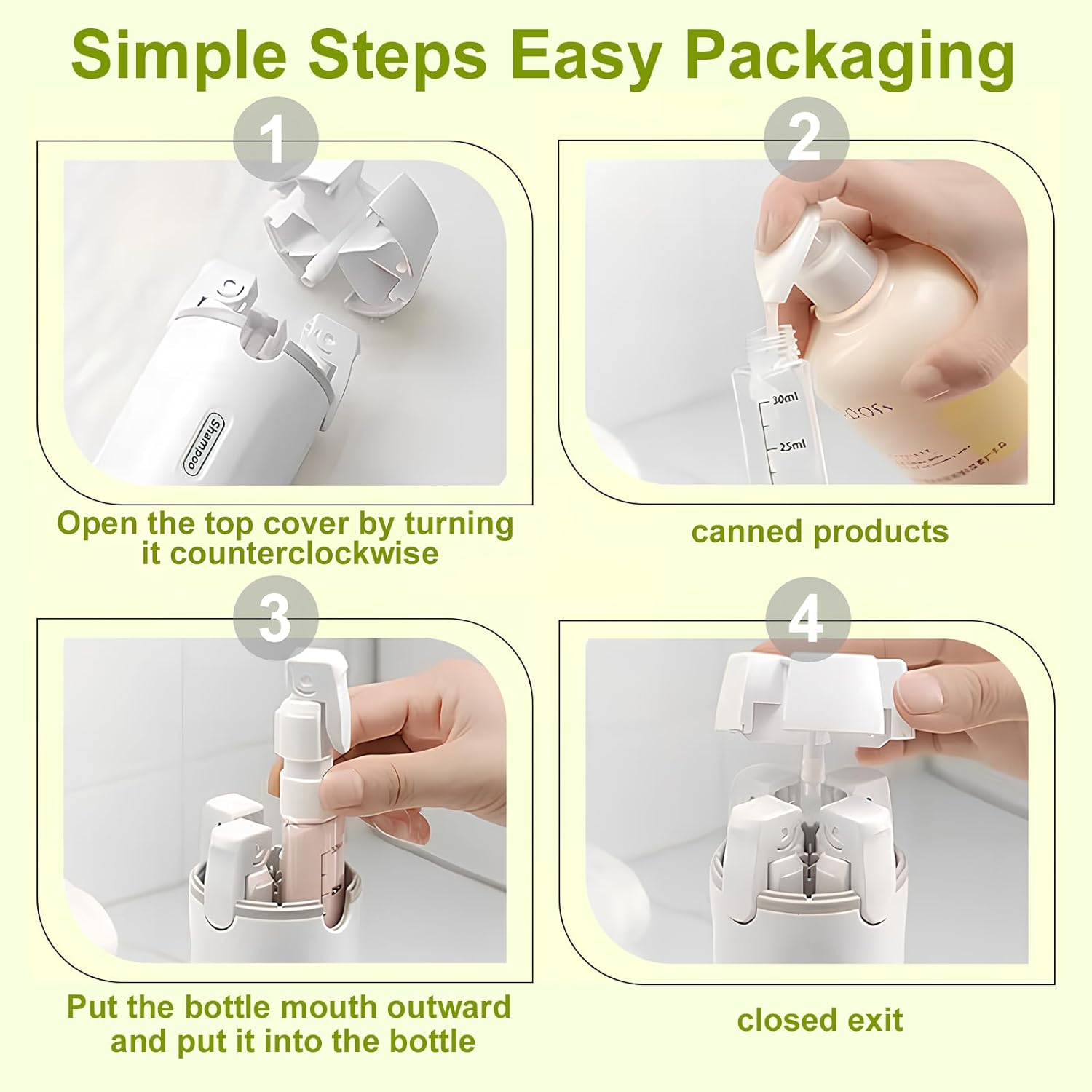 4 In 1 Travel Dispenser Bottle