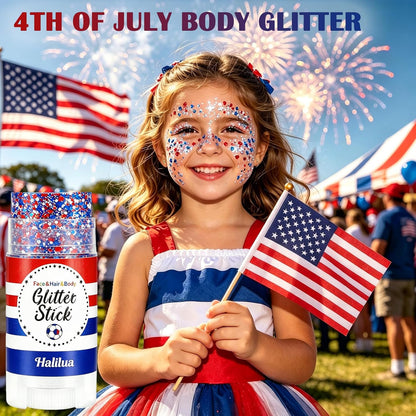 Patriotic Face Body Glitter Stick for Independence Day