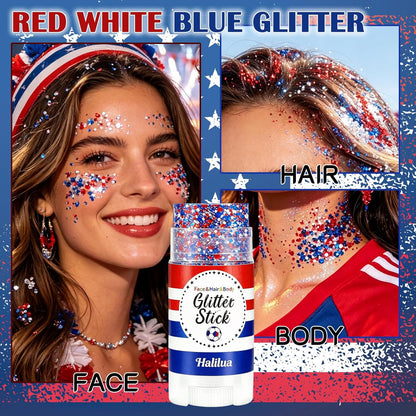 Patriotic Face Body Glitter Stick for Independence Day