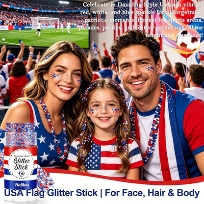 Patriotic Face Body Glitter Stick for Independence Day