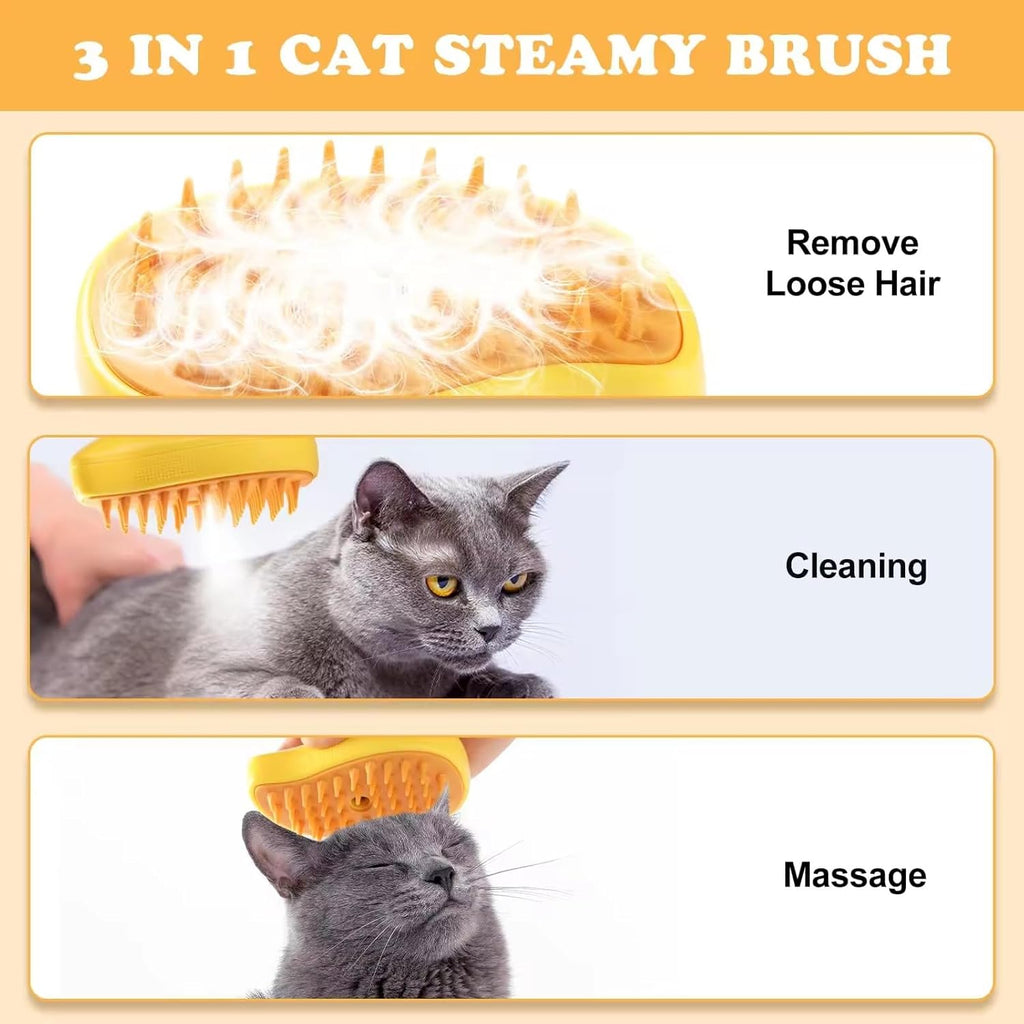 Pet Steam Brush 3-in-1 – Cat & Dog