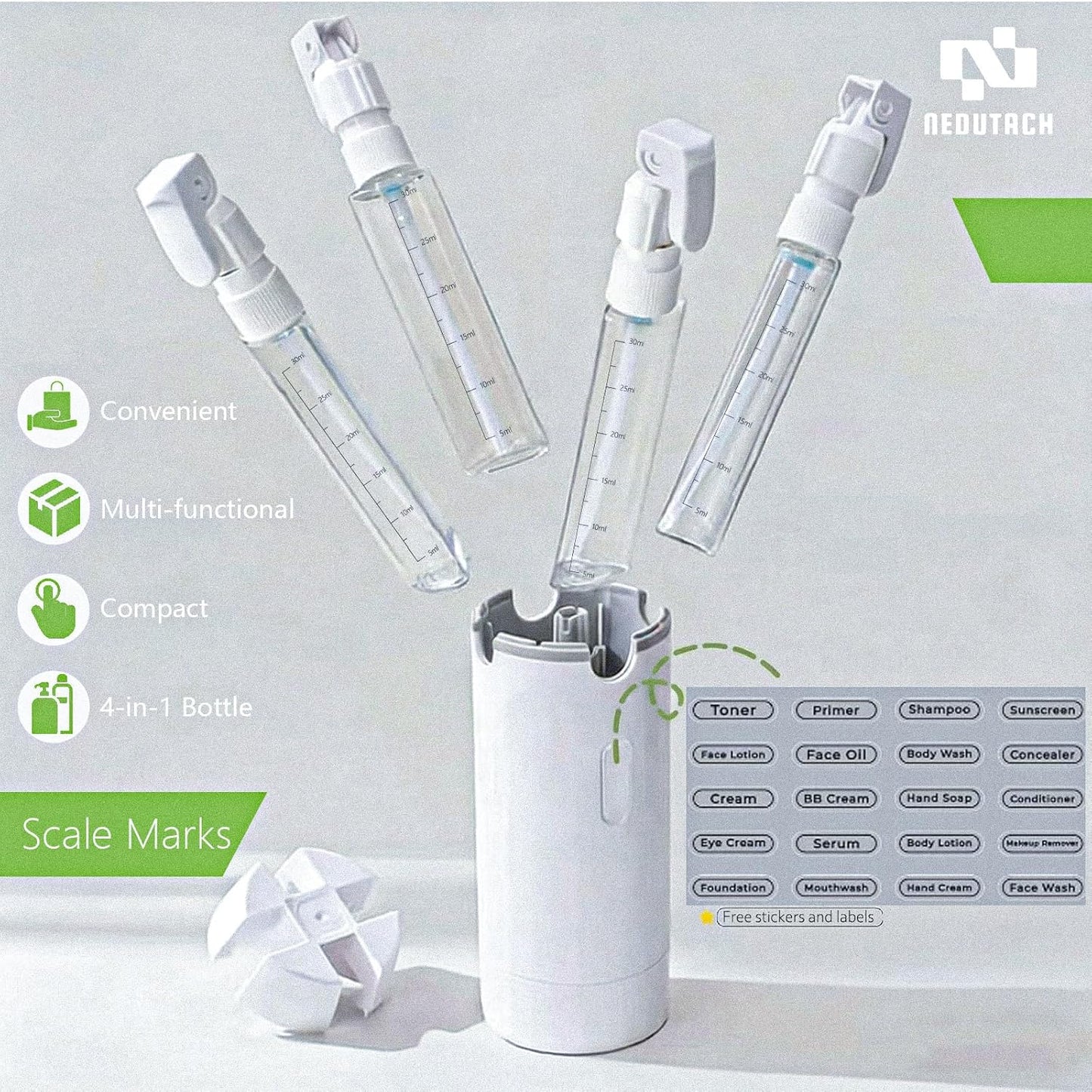 4 In 1 Travel Dispenser Bottle