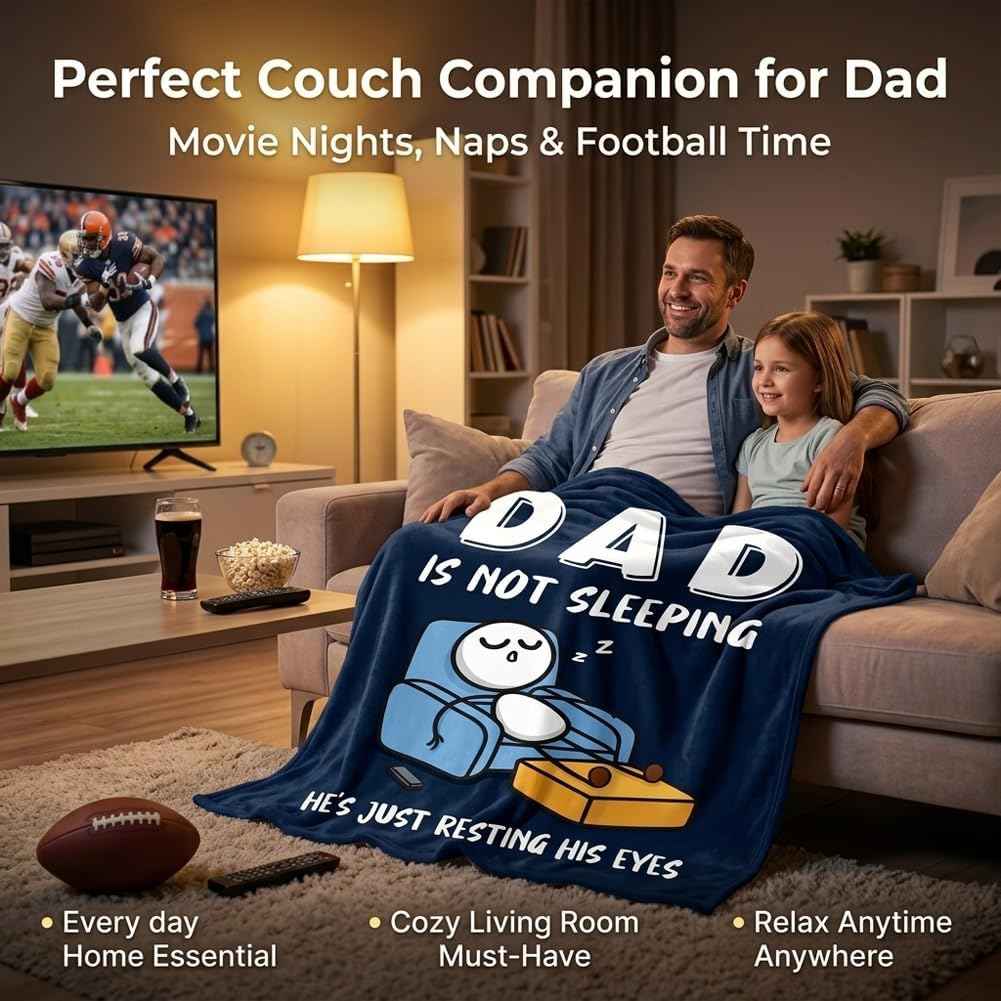 Funny Fathers Day Birthday Gift- Flannel Blanket