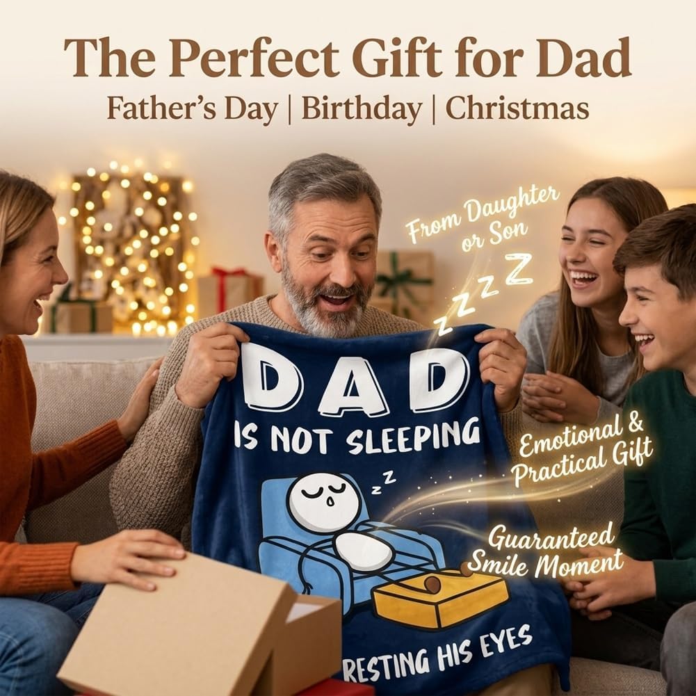 Funny Fathers Day Birthday Gift- Flannel Blanket