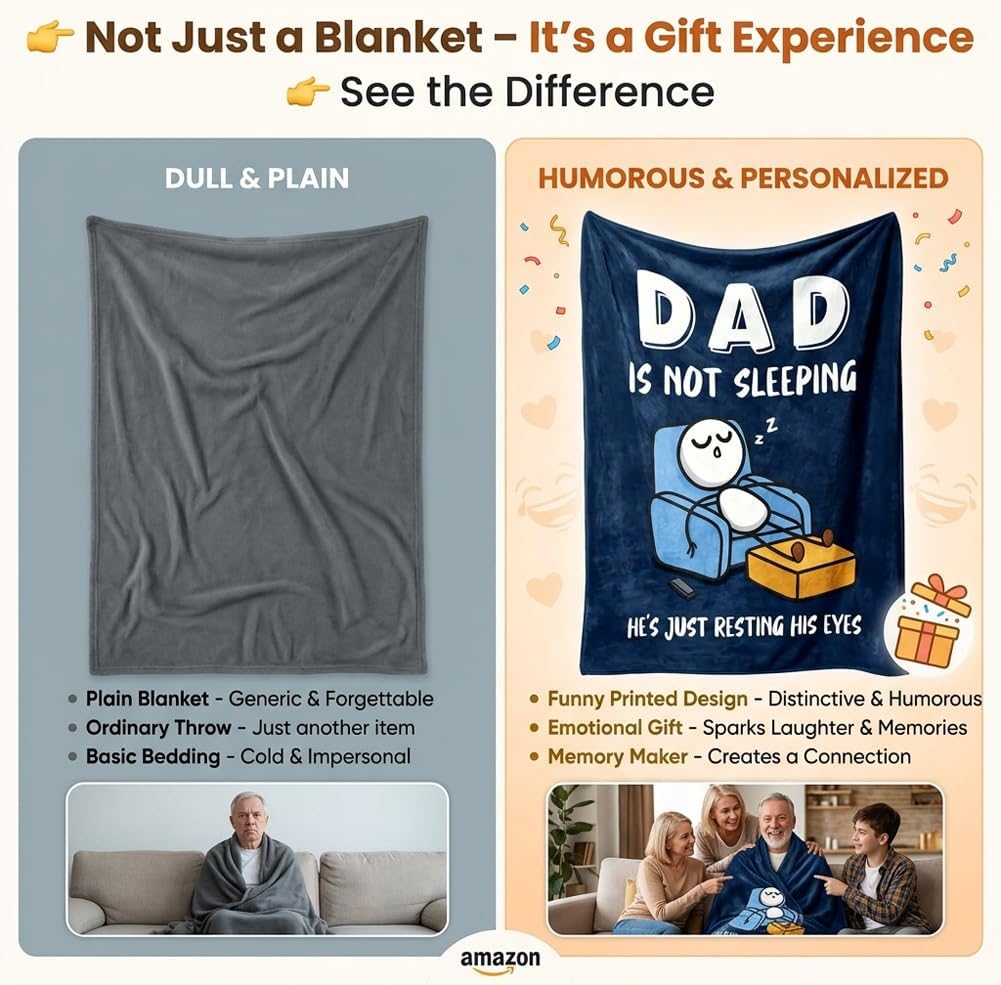 Funny Fathers Day Birthday Gift- Flannel Blanket