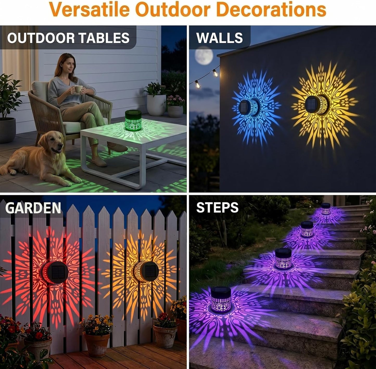 Retro Solar Outdoor Lantens (2 Pcs)