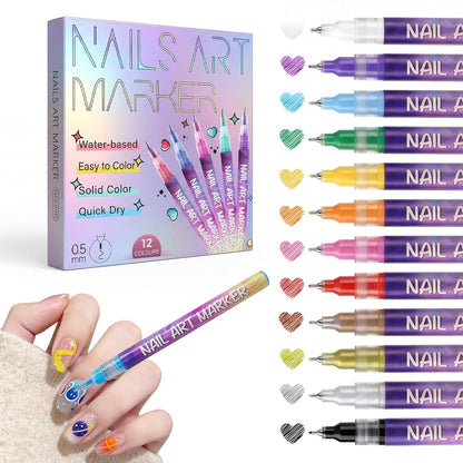 12 Color Nail Art Pens