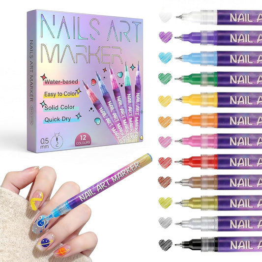 12 Color Nail Art Pens