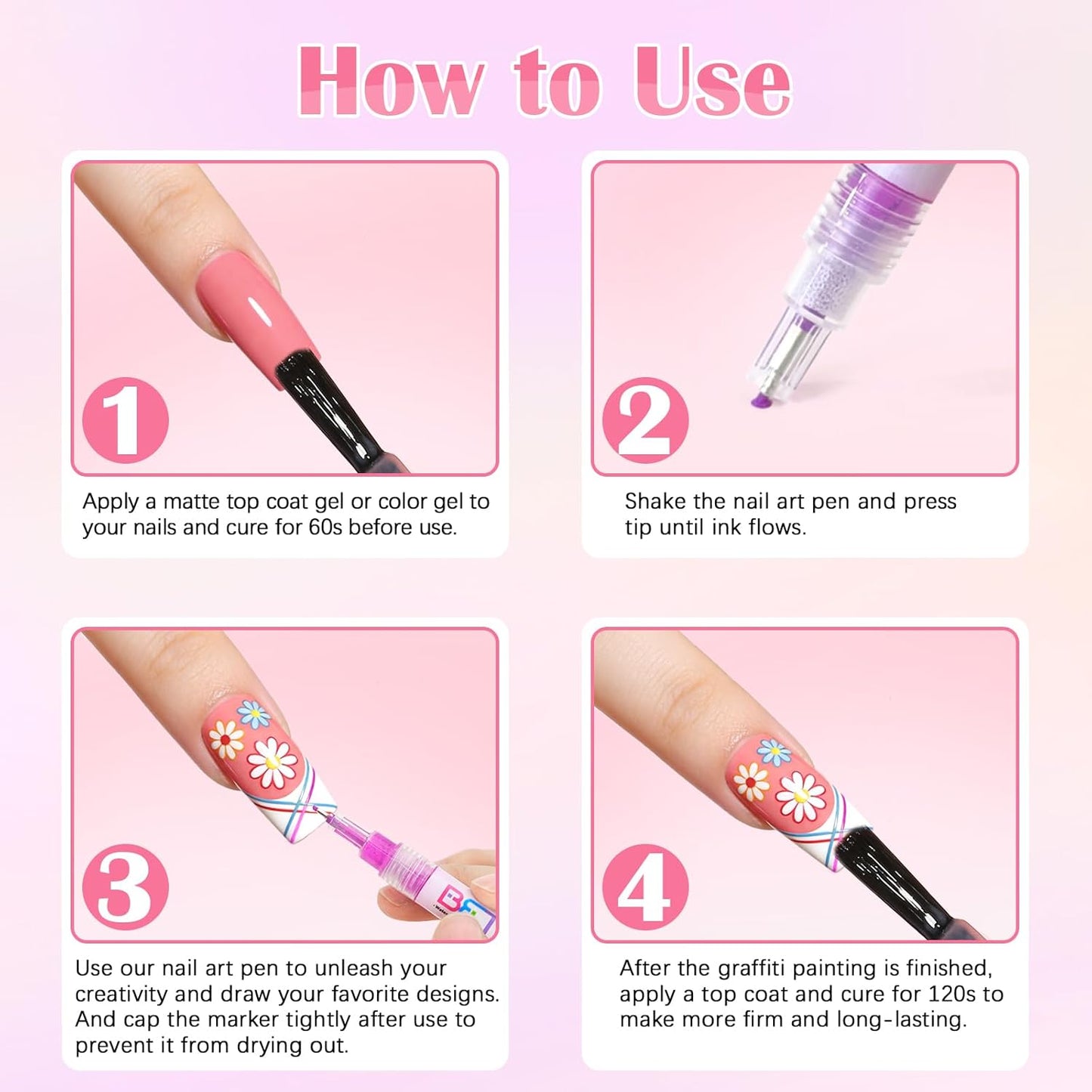 12 Color Nail Art Pens