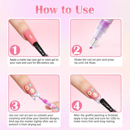 12 Color Nail Art Pens